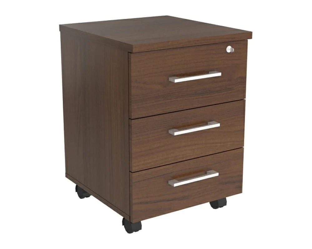 Тумба подкатная с центральным замком 43x46x60 Belfast, Blackwood, Steel