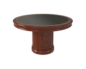 Стол для совещаний круглый полуглянцевый, кожа 1300х1300х780 Artmoble images