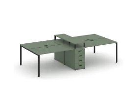 Рабочая станция 4 места с 1 опорной тумбой CN.DRS-436 B 3580x1480x917 Концепт / Concept images