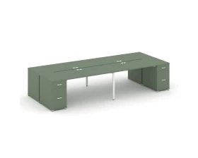 Рабочая станция 4 места с 2 опорными тумбами CN.DRS-430 W 3200x1480x750 Концепт / Concept images