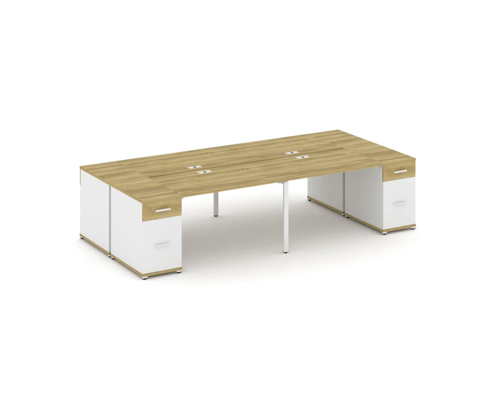 Рабочая станция 4 места с 2 опорными тумбами CN.DRS-430 W 3200x1480x750 Концепт / Concept