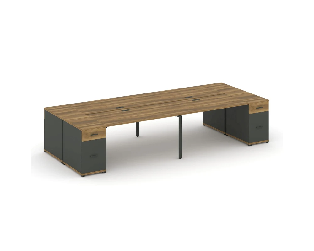 Рабочая станция 4 места с 2 опорными тумбами CN.DRS-430 W 3200x1480x750 Концепт / Concept