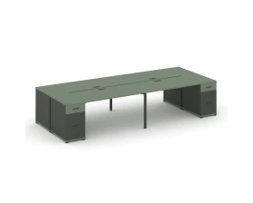 Рабочая станция 4 места с 2 опорными тумбами CN.DRS-430 W 3200x1480x750 Концепт / Concept images