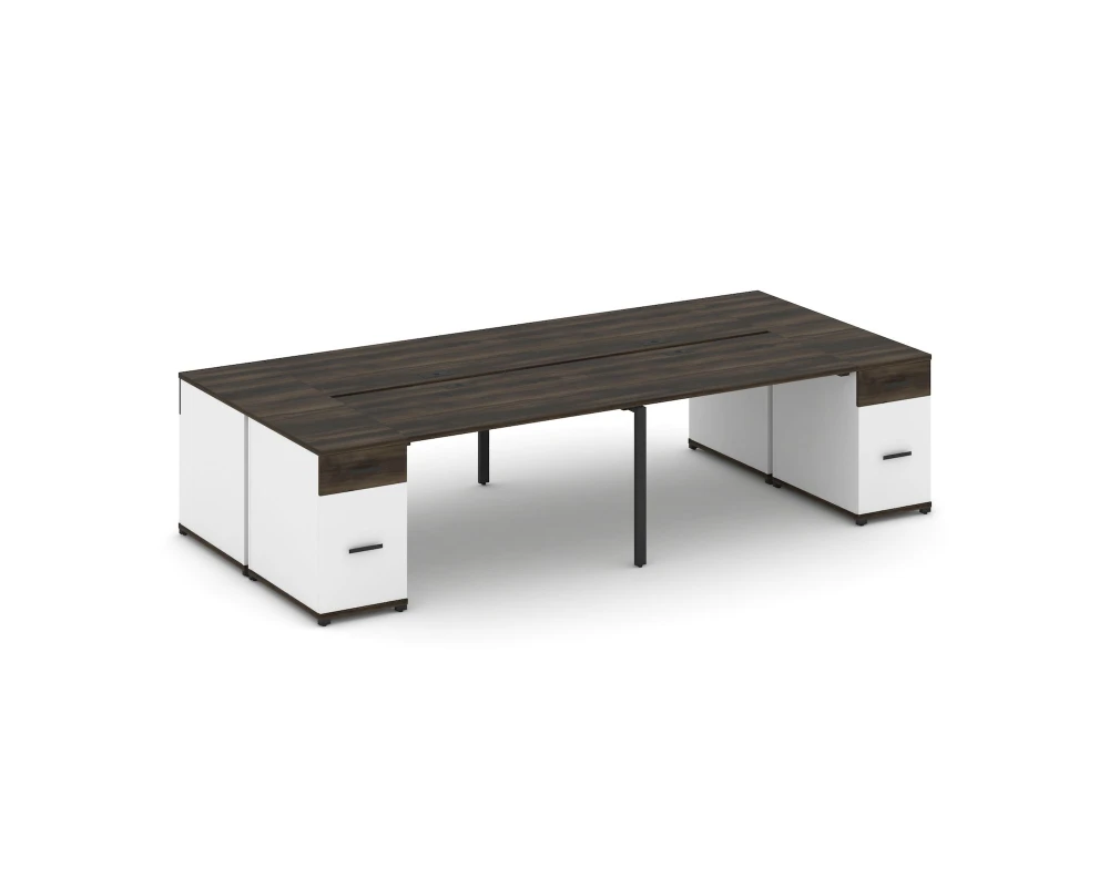 Рабочая станция 4 места с 2 опорными тумбами CN.DRS-430 W 3200x1480x750 Концепт / Concept