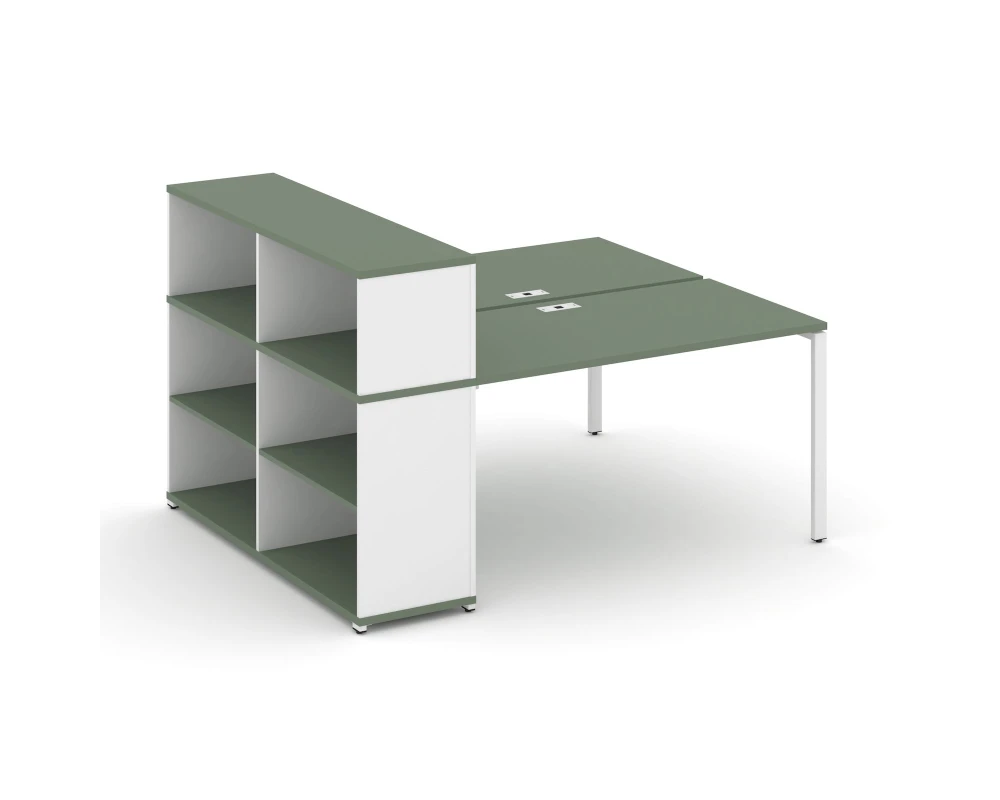 Рабочая станция с опорным стеллажом с надставкой низ. CN.DRS-210 1600x1480x1140 Концепт / Concept