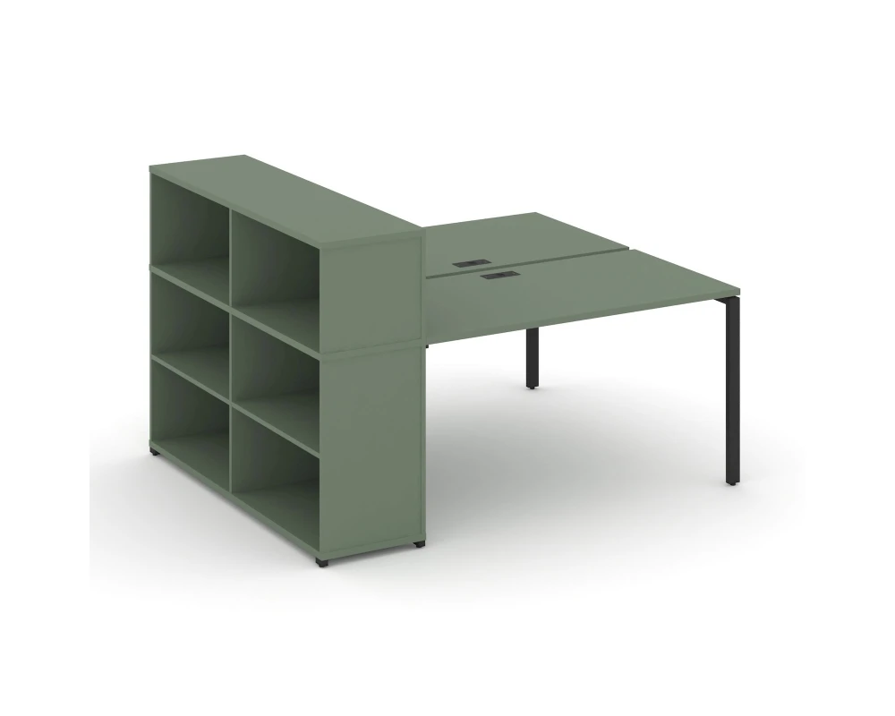 Рабочая станция с опорным стеллажом с надставкой низ. CN.DRS-210 1600x1480x1140 Концепт / Concept