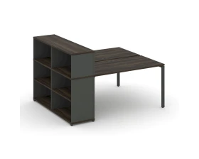 Рабочая станция с опорным стеллажом с надставкой низ. CN.DRS-210 1600x1480x1140 Концепт / Concept images