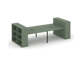 Рабочая станция с опорными стеллажами с надставкой низ. CN.DRS-256 4000x1480x1140 Концепт / Concept images