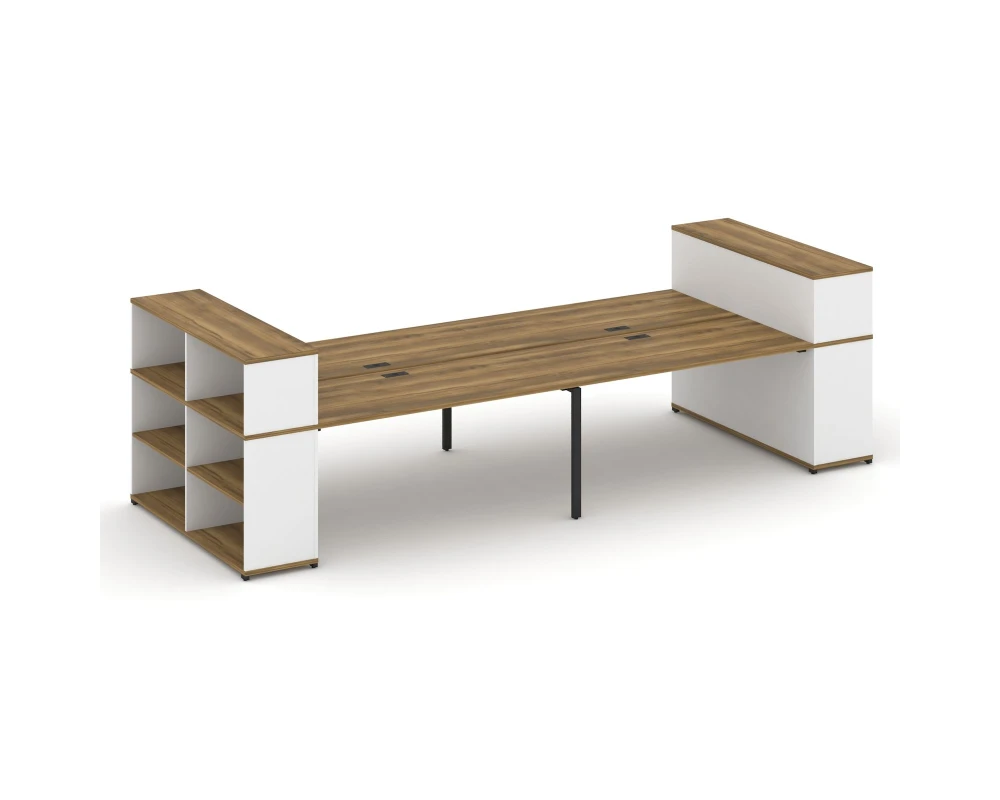 Рабочая станция с опорными стеллажами с надставкой низ. CN.DRS-256 4000x1480x1140 Концепт / Concept