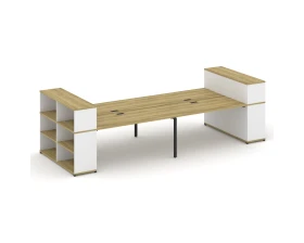 Рабочая станция с опорными стеллажами с надставкой низ. CN.DRS-256 4000x1480x1140 Концепт / Concept images