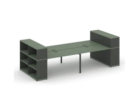 Рабочая станция с опорными стеллажами с надставкой низ. CN.DRS-256 4000x1480x1140 Концепт / Concept images