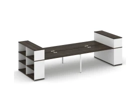 Рабочая станция с опорными стеллажами с надставкой низ. CN.DRS-256 4000x1480x1140 Концепт / Concept images