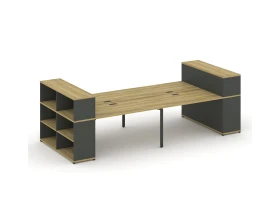 Рабочая станция с опорными стеллажами с надставкой низ. CN.DRS-256 4000x1480x1140 Концепт / Concept images