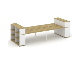 Рабочая станция с опорными стеллажами с надставкой низ. CN.DRS-256 4000x1480x1140 Концепт / Concept images