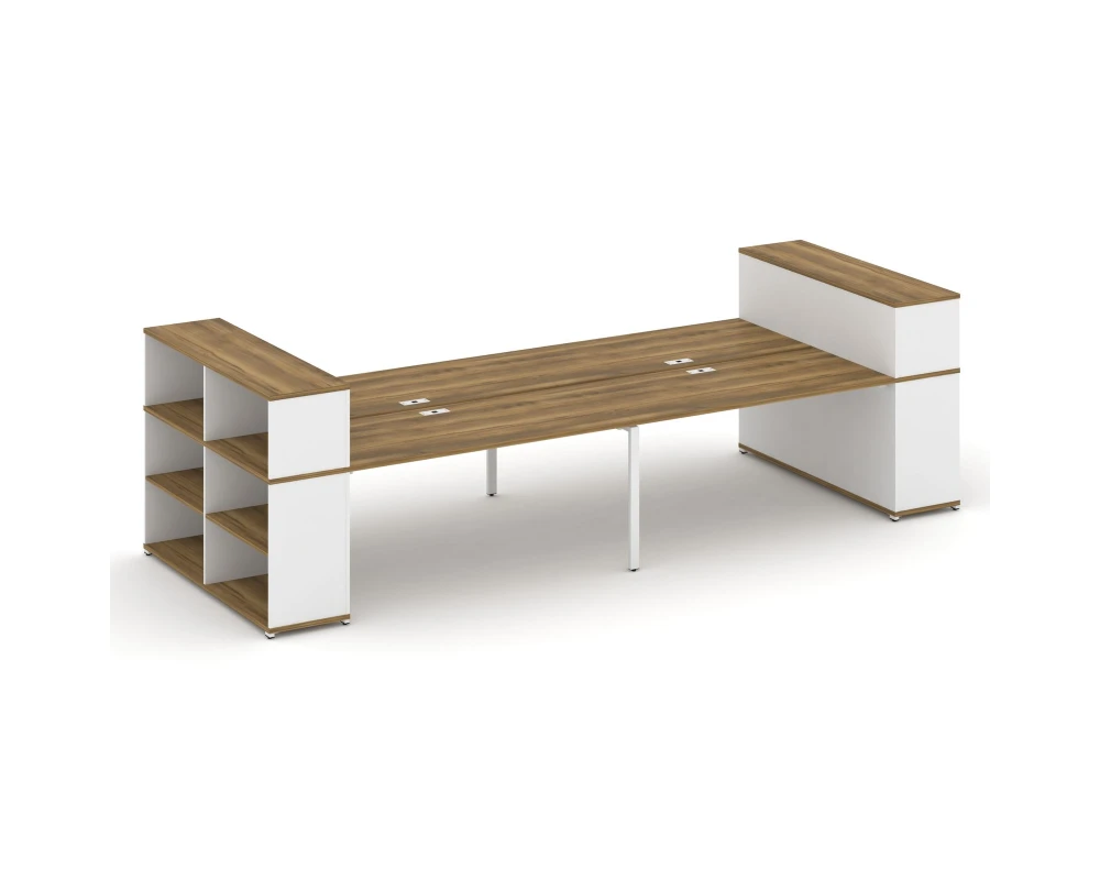 Рабочая станция с опорными стеллажами с надставкой низ. CN.DRS-256 4000x1480x1140 Концепт / Concept