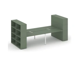 Рабочая станция с опорными стеллажами с надставкой выс. CN.DRS-257 2800x1480x1530 Концепт / Concept images