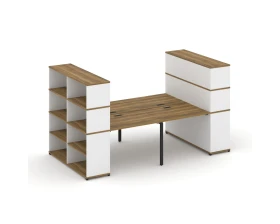 Рабочая станция с опорными стеллажами с надставкой выс. CN.DRS-257 2800x1480x1530 Концепт / Concept images