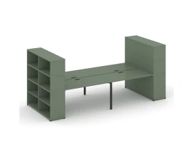 Рабочая станция с опорными стеллажами с надставкой выс. CN.DRS-257 2800x1480x1530 Концепт / Concept images