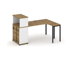 Стол эргономичный с опорным шкафом-купе с надставкой низ. CN.SA-219(R) B 1800x1180x1140 Концепт / Concept images