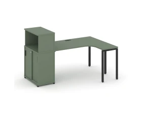 Стол эргономичный с опорным шкафом-купе с надставкой низ. CN.SA-219(R) B 1800x1180x1140 Концепт / Concept images