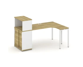 Стол эргономичный с опорным шкафом-купе с надставкой низ. CN.SA-219(R) W 1800x1180x1140 Концепт / Concept images