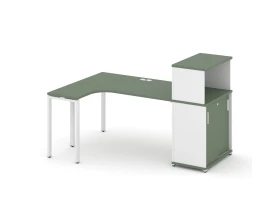 Стол эргономичный с опорным шкафом-купе с надставкой низ. CN.SA-220(L) W 2000x1180x1140 Концепт / Concept images