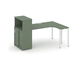 Стол эргономичный с опорным шкафом-купе с надставкой низ. CN.SA-220(R) W 2000x1180x1140 Концепт / Concept images