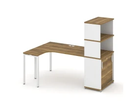 Стол эргономичный с опорным шкафом-купе с надставкой выс. CN.SA-221(L) W 1800x1180x1530 Концепт / Concept images