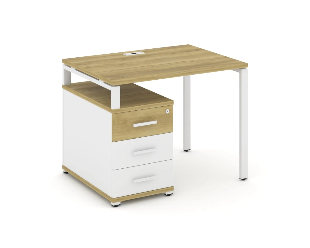 Стол письменный с 1 опорной тумбой CN.SP-301 W 980/1346x720x750 Концепт / Concept