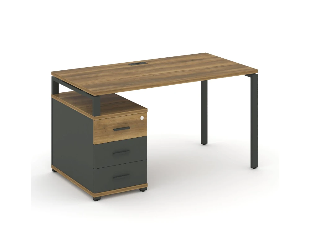 Стол письменный с 1 опорной тумбой CN.SP-301 W 980/1346x720x750 Концепт / Concept