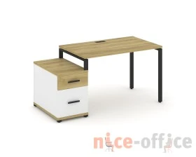Стол письменный с 1 опорной тумбой CN.SP-306 W 1180/1546x720x750 Концепт / Concept images