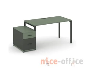 Стол письменный с 1 опорной тумбой CN.SP-306 W 1180/1546x720x750 Концепт / Concept images