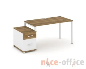 Стол письменный с 1 опорной тумбой CN.SP-307 W 1380/1746x720x750 Концепт / Concept images