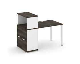 Стол рабочий с опорным распаш. шкафом с надставкой низ. CN.SP-225 W 1400x720x1140 Концепт / Concept images