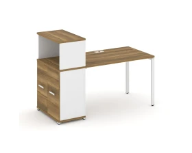 Стол рабочий с опорным распаш. шкафом с надставкой низ. CN.SP-226 W 1600x720x1140 Концепт / Concept images