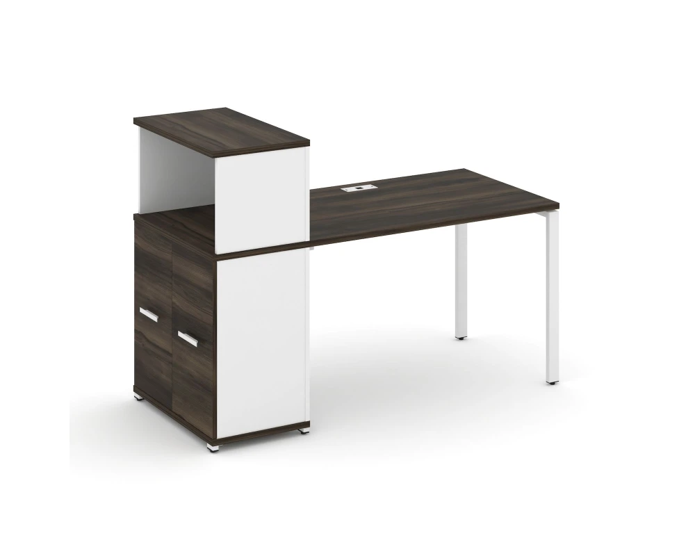 Стол рабочий с опорным распаш. шкафом с надставкой низ. CN.SP-226 W 1600x720x1140 Концепт / Concept
