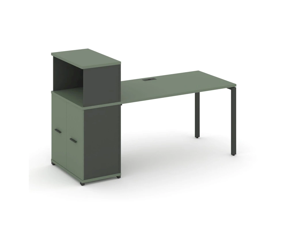 Стол рабочий с опорным распаш. шкафом с надставкой низ. CN.SP-227 W 1800x720x1140 Концепт / Concept