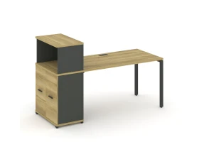 Стол рабочий с опорным распаш. шкафом с надставкой низ. CN.SP-227 W 1800x720x1140 Концепт / Concept images