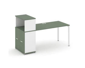 Стол рабочий с опорным распаш. шкафом с надставкой низ. CN.SP-227 W 1800x720x1140 Концепт / Concept images