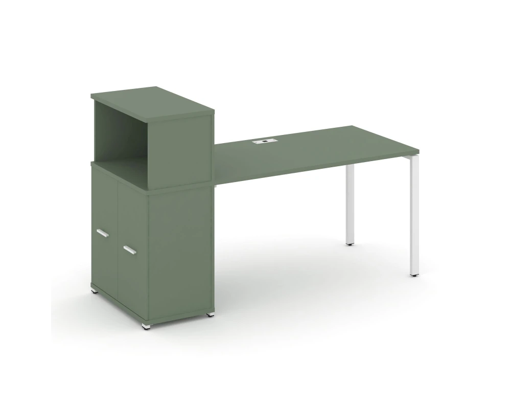 Стол рабочий с опорным распаш. шкафом с надставкой низ. CN.SP-227 W 1800x720x1140 Концепт / Concept