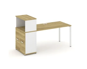 Стол рабочий с опорным распаш. шкафом с надставкой низ. CN.SP-227 W 1800x720x1140 Концепт / Concept images