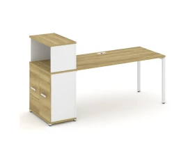 Стол рабочий с опорным распаш. шкафом с надставкой низ. CN.SP-228 W 2000x720x1140 Концепт / Concept images