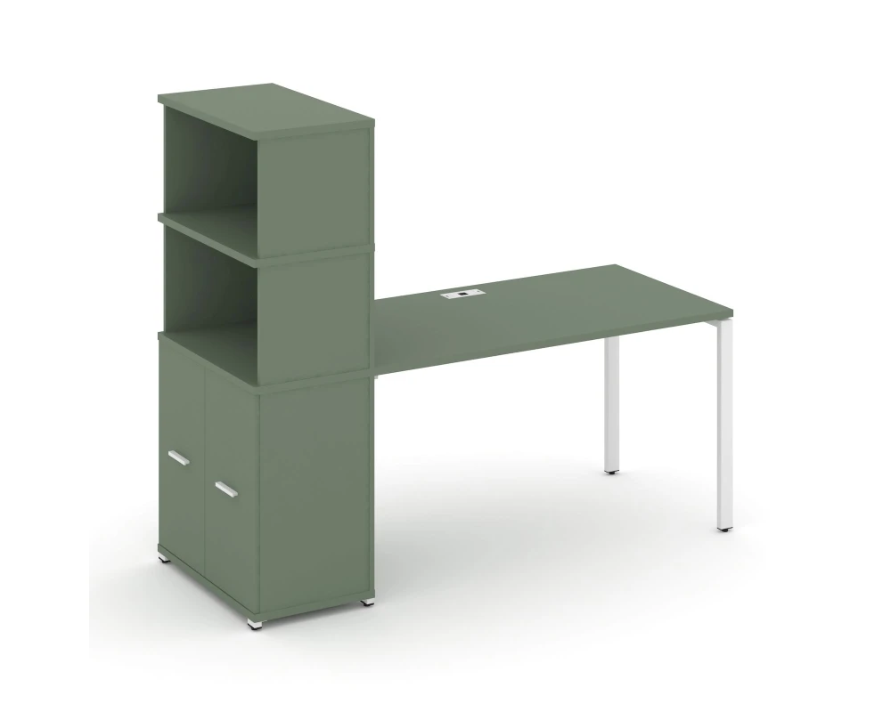 Стол рабочий с опорным распаш. шкафом с надставкой выс. CN.SP-231 W 1800x720x1530 Концепт / Concept