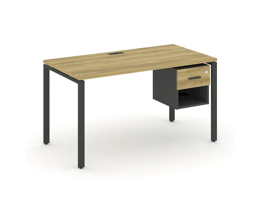 Стол рабочий с подвесной тумбой 1 открытой нишей и одним ящ. CN.SP-119 W 1380x720x750 Концепт / Concept