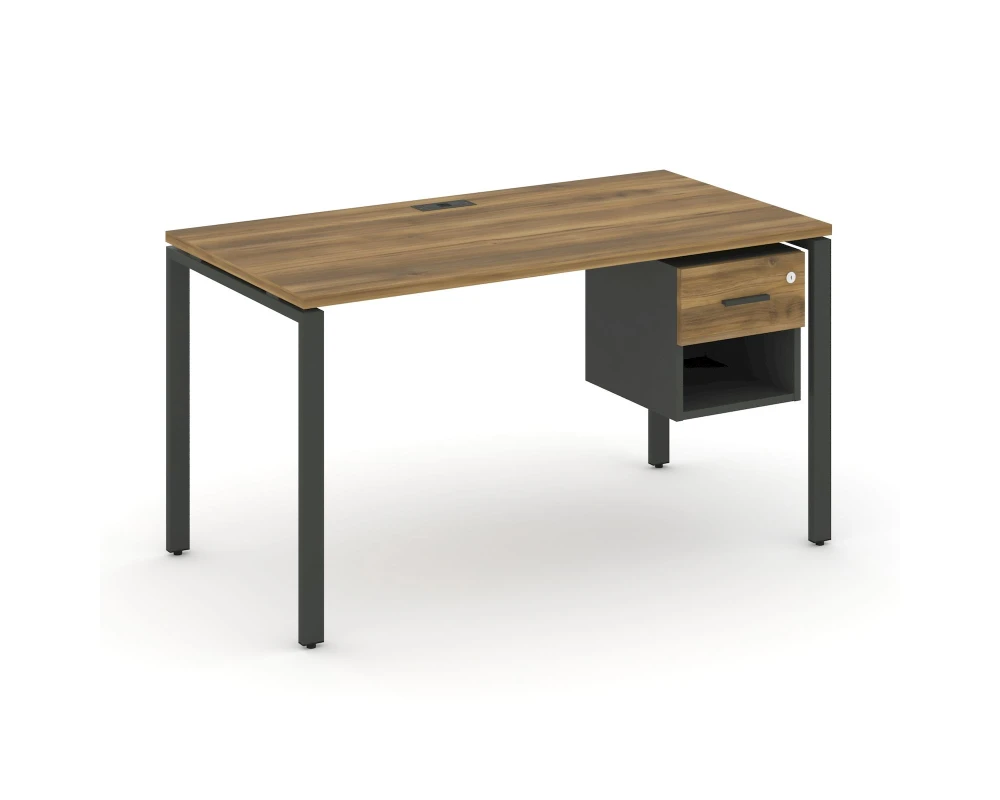 Стол рабочий с подвесной тумбой 1 открытой нишей и одним ящ. CN.SP-119 W 1380x720x750 Концепт / Concept