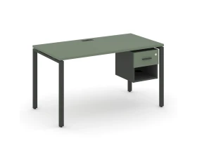 Стол рабочий с подвесной тумбой 1 открытой нишей и одним ящ. CN.SP-119 W 1380x720x750 Концепт / Concept images