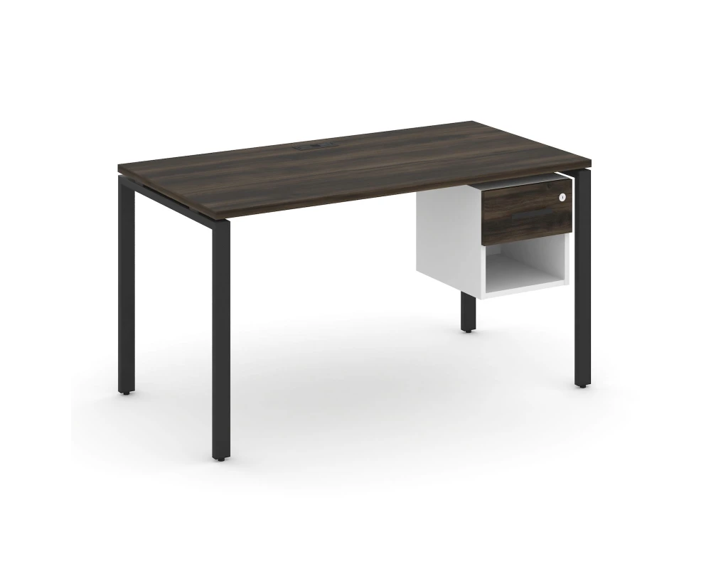 Стол рабочий с подвесной тумбой 1 открытой нишей и одним ящ. CN.SP-119 W 1380x720x750 Концепт / Concept