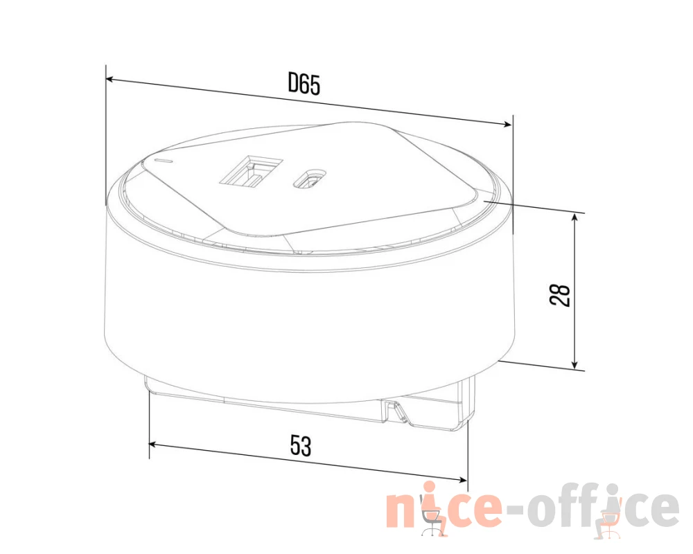 Адаптер трековой розетки USB/Type-C d65 Рива / Riva