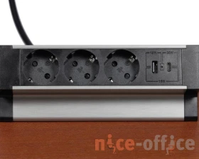 Блок розеток настольный с двумя крепежами (3 розетки, USB-A, USB-C) 215x75x82 Рива / Riva images