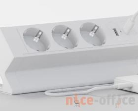 Блок розеток настольный с двумя крепежами (3 розетки, USB-A, USB-C) 215x75x82 Рива / Riva images